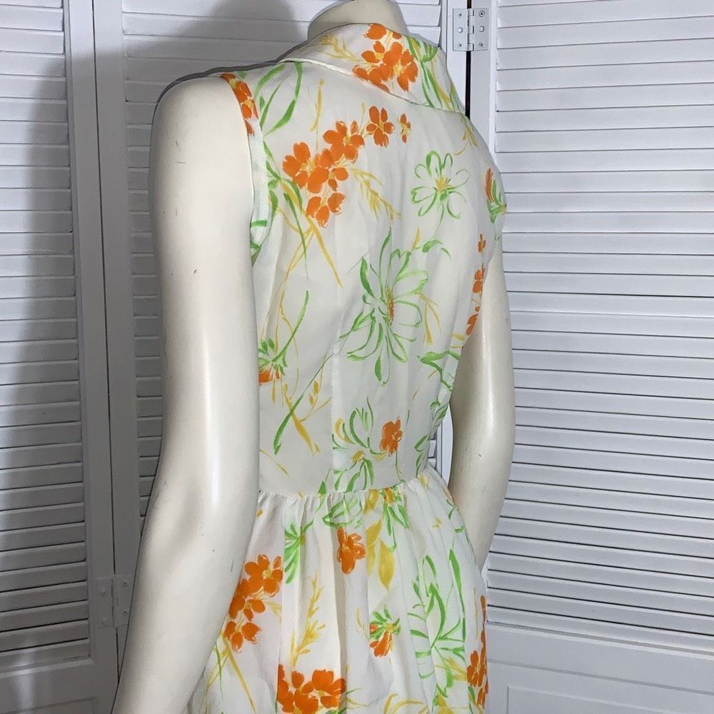 Vintage‎ Carol Brent Yellow Floral Dress Women’s Size 14 - Picture 8 of 16